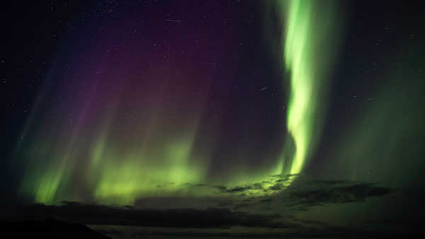 Display of beautiful northern lights